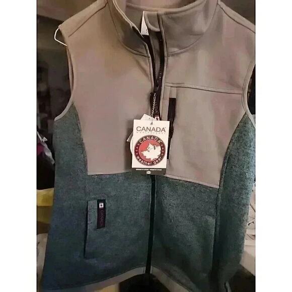 Canada Weathergear Vest Full Zip Heather Gray Green Sz M NWT Excellent CR1 - Picture 1 of 5